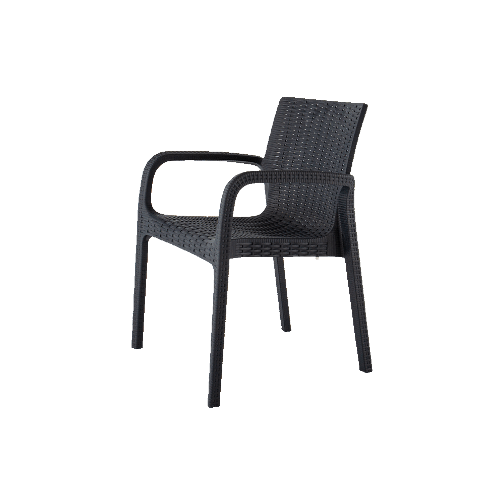 Koppla Stackable Rattan Dining Arm - plastic outdoor dining chairs